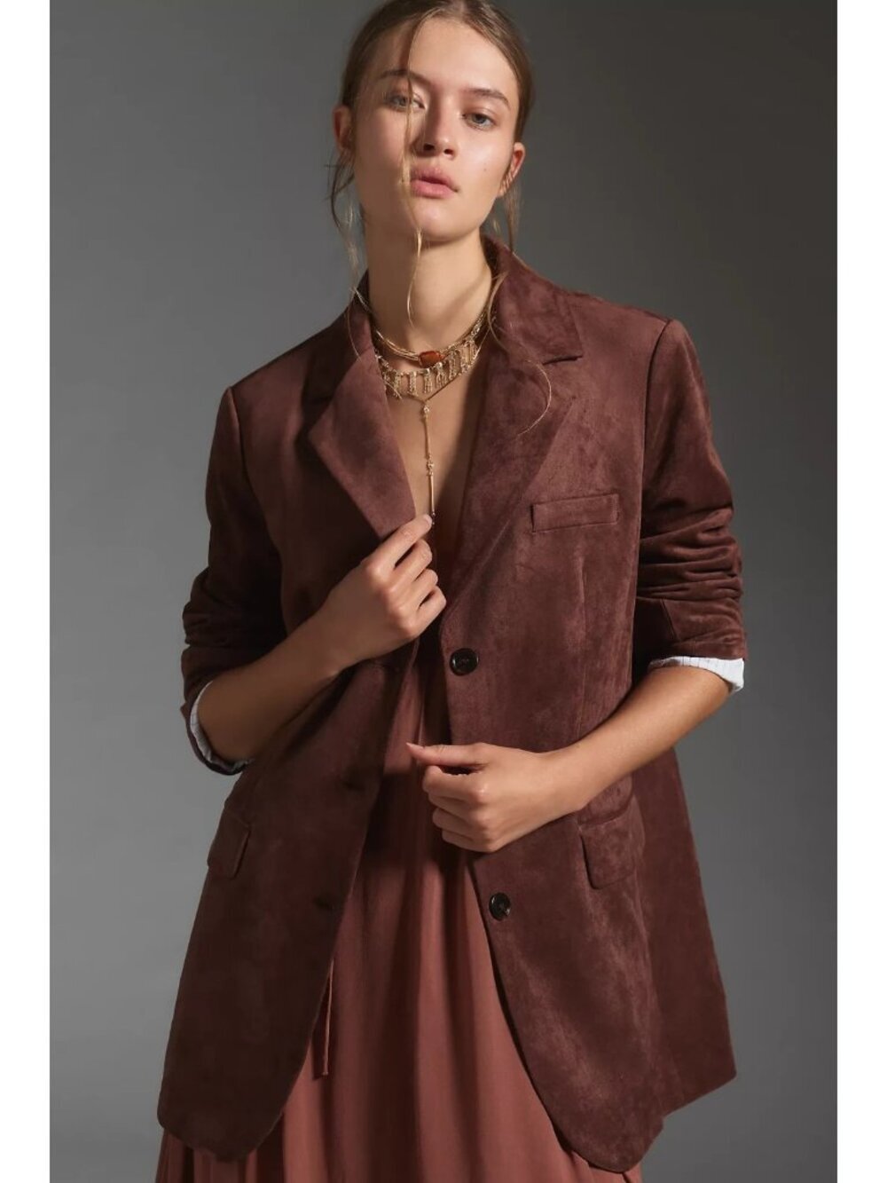 Dolan Left Coast Faux-Suede Boyfriend Blazer XL